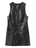 FAUX LEATHER RETRO DRESS/ブラック