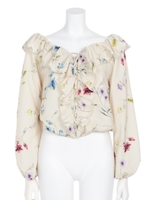 Flow Flower フリルブラウスTOP/L/BEG