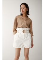 HIGH WAIST BELTED ショートパンツ/WHT