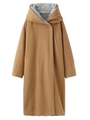 HOODED ZIP COAT/ブラウン