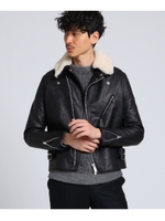 JAMES GROSE ライダースジャケット [ レザー 2WAY ]/ブラック(019)