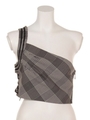 ONE SHOULDER BUSTIER (CHECK)/GRAY