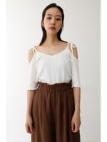 OPEN SHOULDER RIBBON トップス/O/WHT1