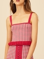 PLEASE DO SS KNIT TOP/HOT PINK CHECK
