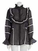 Phantom Bib Blouse/BLACK