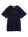 S/S TEE EMBROIDERED STENCIL LOGO/ネイビー