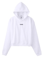 SOLID CROPPED SWEAT HOODIE/ホワイト