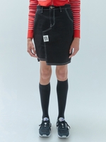 TAG POINT SKIRTS/black denim