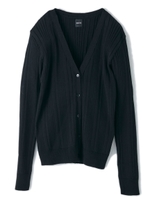 Vネックカーディガン/ブラック