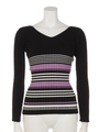 VネックリブニットTOPS/ミックス1