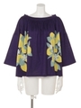 [BED&BREAKFAST]LEMON JACQUARD Gather Top/PURPLE
