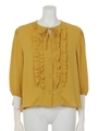 [GREED]GLOSS SATIN Frill Blouse/YELLOW