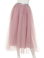 [LAVENDER LINE]elastic logo チュールボリュームスカート/smokypink