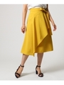 [L]【洗える】フリルAラインスカート/マスタード(033)