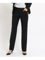 [L]シャンブレー調　ストレートパンツ/ブラック(019)