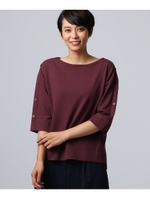 [L]シルクレーヨンボタンニット/ボルドー(064)