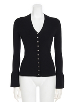 [Sov.]パール釦カーディガン/ブラック