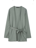 [ウォッシャブル]ハイゲージースムースカーディガン/カーキ(180)