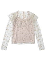 flowertulle blouse/offwhite