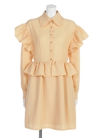 frillshirt one-piece/yellow
