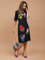 noranoel color flower花柄パールワンピース[DRESS/ドレス]/ブラック