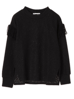 ・LHELBIE フリンジ付プルオーバー/ブラック