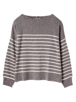 ・イイイロボーダーニットプルオーバー/杢グレー