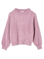 ・ケーブル編みモールニットプルオーバー/ライトピンク