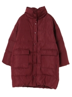 ・スタンドカラーロングブルゾン/ボルドー