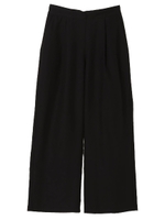 ・タックワイドカラーパンツ/ブラック