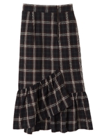 ・チェックマーメイドスカート/ブラック