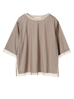 ・ドットチュールカットプルオーバー/ライトベージュ