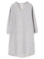 ・ワッフル起毛ワンピース/杢グレー