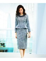 ＼ 安座間美優 着用 ／ツイードセットアップスーツ(2点セット）(7号〜15号)/ネイビーミックス(N)
