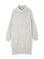 《EDIT COLOGNE》ケーブルニットワンピース/グレー(020)