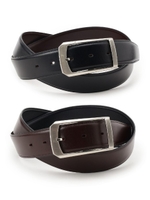 【 日本製 】 リバーシブルレザーベルト [メンズ ベルト リバーシブル フリーサイズ]/ブラック(519)