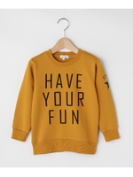 【150cmまで】裏起毛ロゴプルオーバー/マスタード(033)