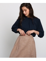 【2WAY】タックスリーブブラウス/ネイビー(093)