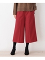 【42(LL)WEB限定サイズ】ウールブレンドワイドクロップドパンツ/レッド(062)