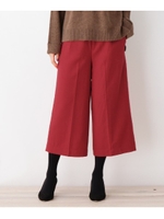 【42(LL)WEB限定サイズ】ウールブレンドワイドクロップドパンツ/レッド(062)
