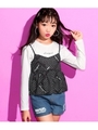 【ANAP GIRL】オリジナル英字キャミソール×TシャツSET/ホワイト/ブラック(058)