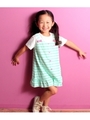 【ANAP KIDS】ボーダービスチェ風ワンピース/ミント(041)