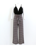 【Anap USA】 カシュクール切替グレンチェックオールインワン/ブルー(019)