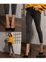 【ANAP】ウォッシュブラックスキニーデニム/ブラック(027)