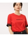 【AZUL BY MOUSSY】COMPLICIT 袖フリルTEE/RED