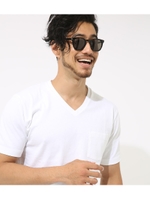 【AZUL BY MOUSSY】USコットン天竺半袖VネックT/O/WHT