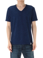 【AZUL BY MOUSSY】スラブパイルVネック半袖T/NVY