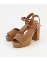 【AZUL BY MOUSSY】チャンキーヒールストラップサンダル/BEG