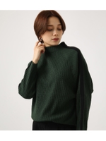 【AZUL BY MOUSSY】ハイネックサイドラインリブニットプルオーバー/GRN