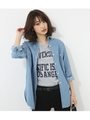 【AZUL BY MOUSSY】ビッグポケットデニムシャツ/L/BLU